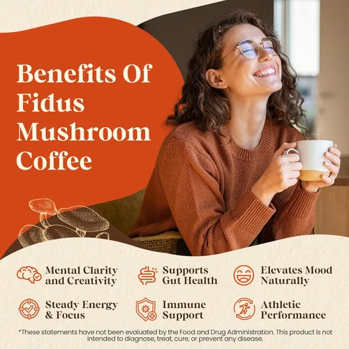 Vista 3 de Fidus Café de hongos con adaptógenos + gotas de gordolobo para apoyo pulmonar e inmunológico, mezcla 16 en 1 con ashwagandha y 7 extractos