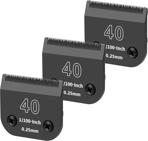 Vista 40 de Paquete de 6 cuchillas de acero desmontables para el aseo de perros, compatibles con Andis, Oster A5, Wahl KM-10, longitud de corte de 1/100 a 1/2