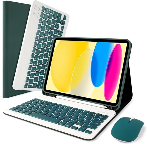 Vista 9 de SOPPY Funda con teclado Bluetooth para iPad de 11ª generación (A16) de 11 pulgadas 2025, 10ª generación de 10.9 pulgadas 2022, funda protectora
