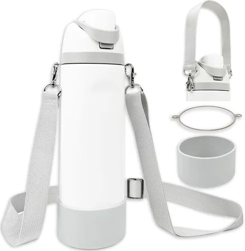 Vista 17 de Silicone Boot Set for Owala Water Bottle 24 oz, 32 oz, 40 oz - Includes Non-Slip Sleeve, Shoulder Strap & Handle Strap, Perfect Owala Accessories