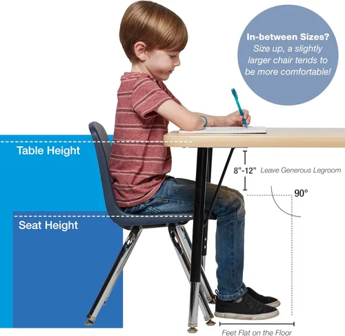 Vista 6 de FDP Silla Escolar Apilable de 10", Asiento Apilable para Estudiantes con Patas de Acero Cromado y Deslizadores Giratorios de Nylon; Para Aprendizaje