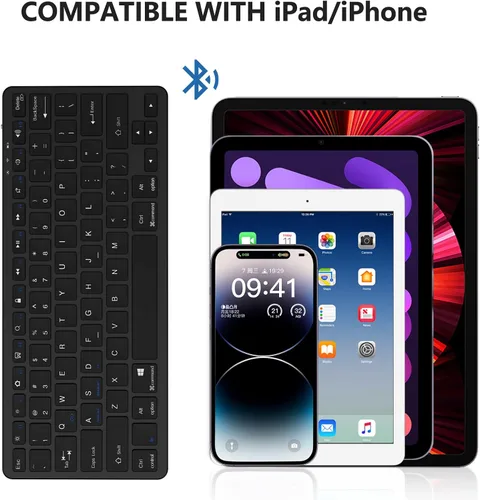 Vista 8 de TaIYanG Teclado Bluetooth para iPad Teclado inalámbrico compatible con iPad 10ª/10.2 (9ª/8ª/7ª generación), Air 5ª/4ª, Pro 11/12.9, 9.7, Mini y Negro