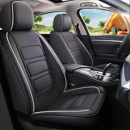 Vista 9 de TTX LIGHTING 2 fundas de asiento delantero para Chevy Bolt EV 2017-2024 2025, fundas de asiento de piel sintética compatibles con bolsa de aire