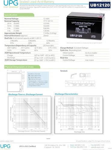 Vista 5 de Batería recargable de 12 voltios y 12 Ah (1 unidad)