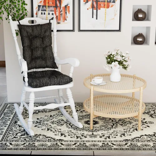 Vista 2 de Klear Vu The Gripper - Juego de cojines antideslizantes para silla mecedora con acolchado grueso, incluye almohadilla de asiento y almohada