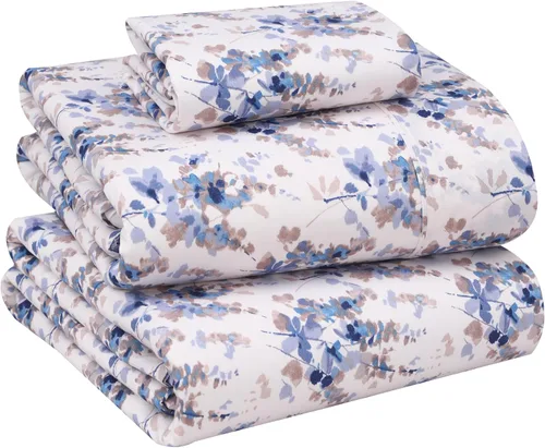 Vista 11 de RUVANTI Sábanas 100% algodón percal tamaño Queen, diseño floral refrescante y transpirable, duraderas, con una sensación nítida, suave y cómoda