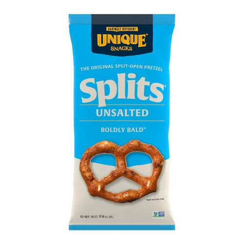 Unique Snacks Divisiones sin sal, deliciosas, veganas, horneadas con estilo casero, certificado OU Kosher y sin OMG, bolsa de 11 onzas (paquete de 3)
