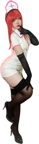 Vista 2 de C-ZOFEK Disfraz para mujer, talla estadounidense, para cosplay, de piel sintética, uniforme de enfermera