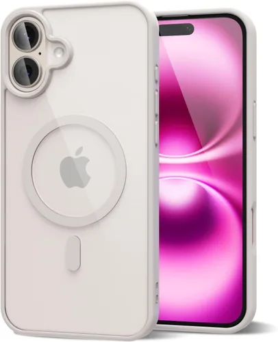 Vista 112 de oakxco Funda magnética transparente compatible con Magsafe, delgada, transparente, no amarillea, híbrida de silicona suave y cubierta protectora