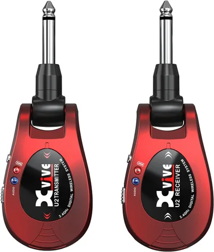 Vista 7 de Xvive Sistema inalámbrico de guitarra U2 con transmisor y receptor para guitarras eléctricas, bajo, violín (negro)