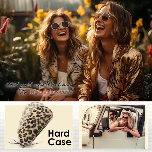 Vista 5 de MyEyeglassCase Estuche rígido para gafas, tamaño mediano, con borde de fácil apertura y paño de limpieza