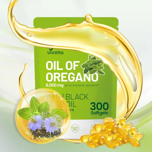Vista 2 de VivoNu Aceite de orégano con cápsulas de aceite de semilla negra