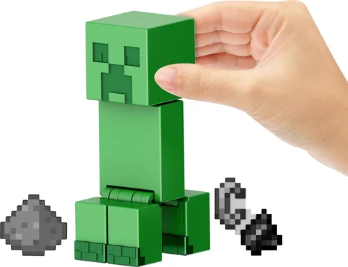 Vista 2 de Mattel Colección de figuras de acción y accesorios de Minecraft, escala de 3.25 pulgadas con diseño pixelado (los personajes pueden variar)
