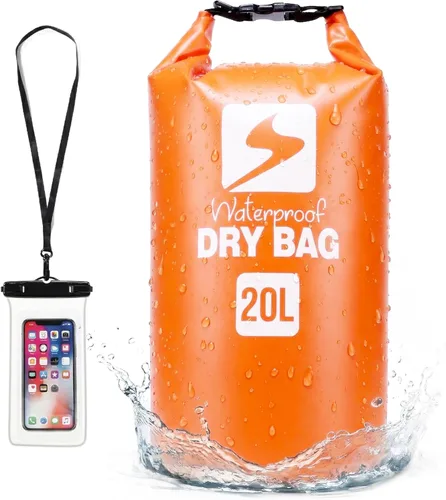 Vista 7 de Soulsfeng Waterproof Dry Bag Backpack, Roll Top Floating Dry Storage Bag with Phone Case, Lightweight Dry Sack for Kayaking, Boating, Beach, Travel