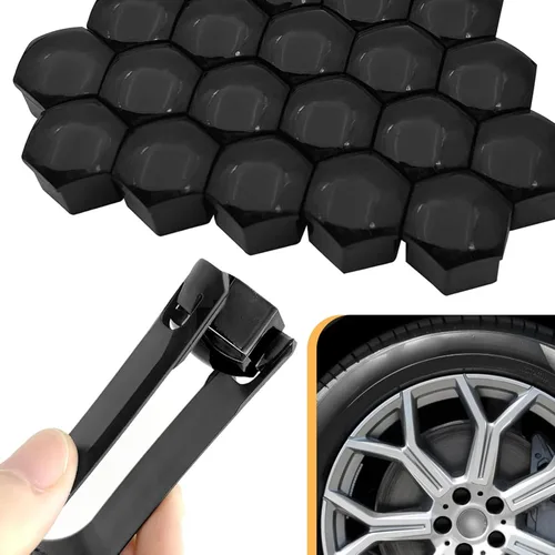 Vista 7 de 20 cubiertas para tuercas de llanta, tapas de pernos de 0.67 pulgadas con herramienta de extracción, cubierta hexagonal de plástico a prueba