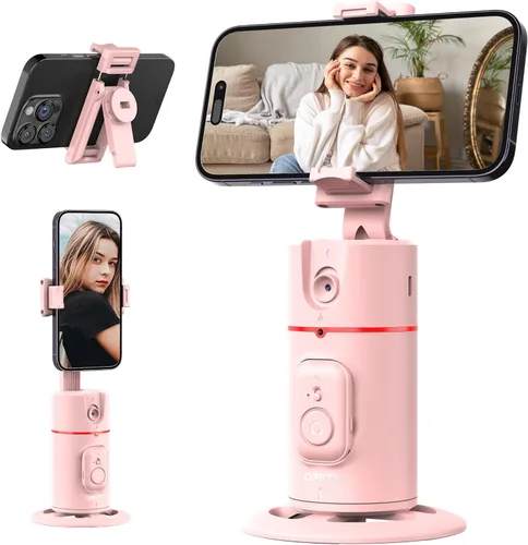 Vista 11 de Trípode de seguimiento facial automático, sin aplicación, soporte inteligente para teléfono con control remoto, rotación de 360°, soporte