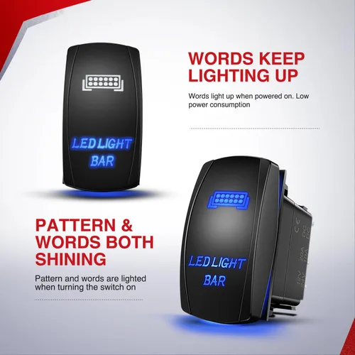 Vista 5 de Nilight Kit de arnés de cableado de nailon 16 AWG 2 conductores barra de luz LED de 12 V 5 pines, interruptor basculante de encendido y apagado