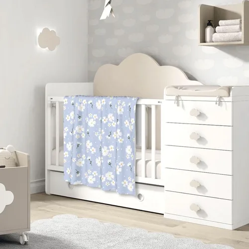 Vista 5 de Manta de bebé con flores de margaritas moradas para primavera para niño o niña, recién nacido, 30x40 pulgadas, mantas para cochecito, cuna