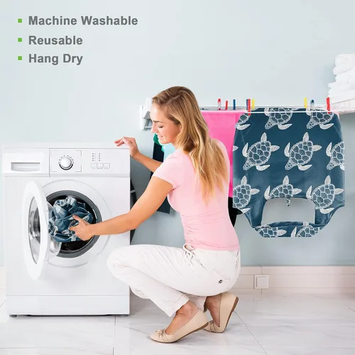 Vista 5 de BeeGreen Bolsas de compras reutilizables para comestibles, bolsas de compras con bolsa extra grande de 50 libras con bonito patrón de tortugas