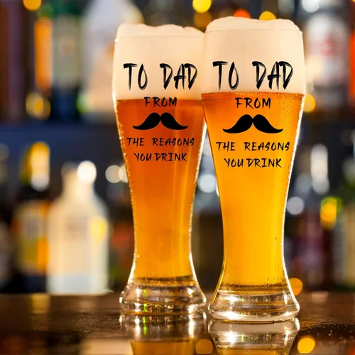 Vista 4 de Divertidos regalos de cumpleaños para papá de hija e hijo, regalos únicos para papá, vaso de cerveza fresco de 16 onzas para padrastro, papá