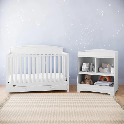 Vista 55 de Graco Benton 5 en 1 Cuna Convertible (Gris) – Certificado GREENGUARD Gold, se convierte de cuna para bebé a cama infantil, diván y cama