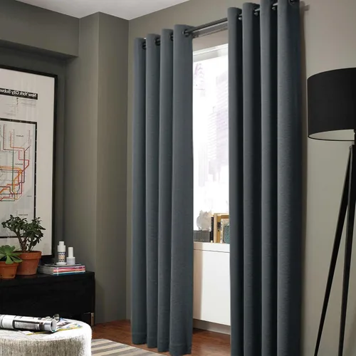 Vista 26 de Gorgeous Home - Panel de cortina de ventana de lino K92 de 1 pieza, liso, con ojales de bronce, 3 capas de forro de espuma, 100% térmica