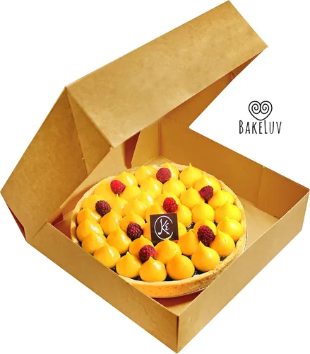Vista 4 de BAKELUV Cajas para tartas de 10 x 10 x 2.5 pulgadas Marrón/12 piezas/autoemergentes