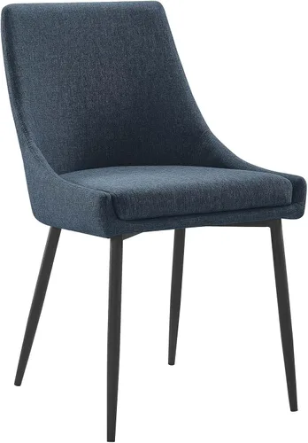 Vista 29 de Modway Viscount - Juego de 2 sillas de comedor tapizadas de tela, color blanco y negro