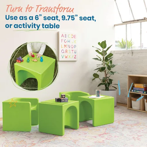 Vista 179 de ECR4Kids Tri-Me 3 en 1 silla cubo, muebles para niños, gris claro