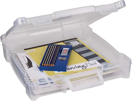 ArtBin 6913AB Organizador portátil de arte y manualidades con asa, contiene papel de hasta 12" x 12", [1] estuche de almacenamiento de plástico,