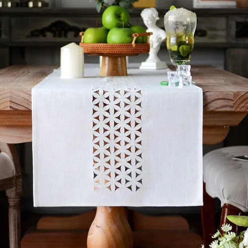 Vista 10 de ARTABLE Camino de mesa rectangular de tela para el hogar, jardín, con borde bien recortado para pícnics, interiores y exteriores, comedor, mesas