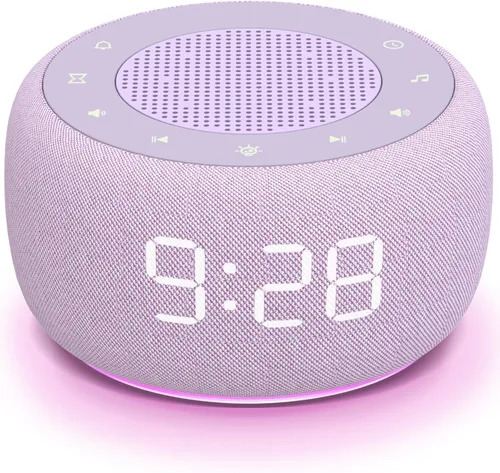 Vista 13 de Buffbee Pro 2ª generación - Batería recargable mejorada Máquina de ruido blanco 3 en 1 para dormir, reloj despertador y altavoz Bluetooth, 25