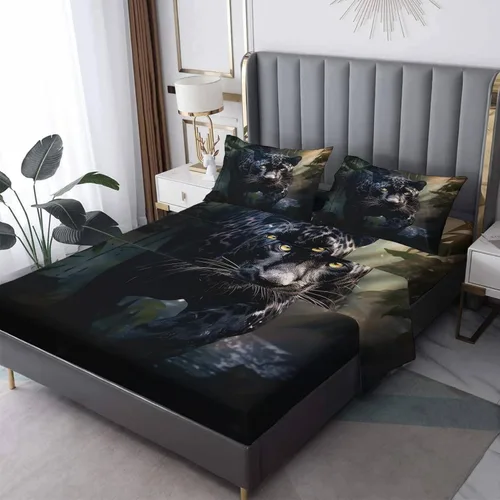 Vista 28 de Juego de sábanas abstractas tamaño individual, sábanas de microfibra suave, bolsillo profundo, sábanas y fundas de almohada estampadas sin arrugas