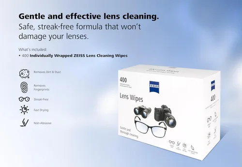 Vista 8 de ZEISS - Toallitas de limpieza prehumedecidas con alcohol, limpiador de gafas, 400
