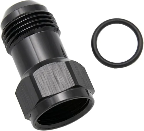 Vista 13 de 2 piezas de aluminio 6AN hembra a 6AN macho, conector adaptador de extensiones AN6 con anillo tórico, negro, longitud total: 1.476 in