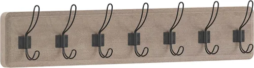 Vista 13 de HBCY Creations Perchero de pared rústico envejecido con 5 ganchos, ganchos de pared de pino macizo de 24 pulgadas para entrada, cuarto de servicio