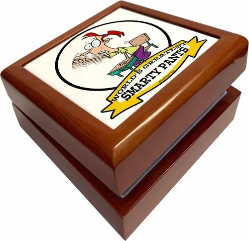 3dRose Funny Worlds Greatest Smarty Pants Cartoon, Jewelry Box jb-103554-1