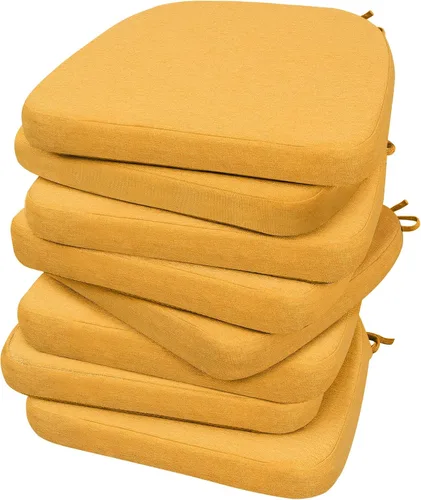 Vista 109 de AAAAAcessories - Cojines para silla en forma de D, 2" de espesor, almohadillas para sillas de comedor con lazos y removibles, cubierta lavable a