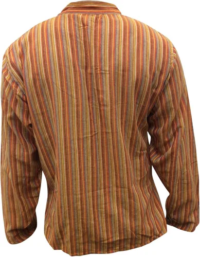 Vista 3 de Shopoholic Fashion Camisa abuelo a rayas para hombre