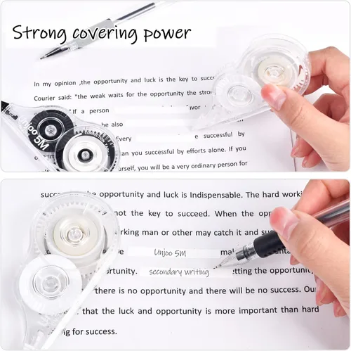 Vista 5 de Cinta correctora blanca, aplicador fácil de usar para correcciones instantáneas, correcta escritura incorrecta en cualquier momento