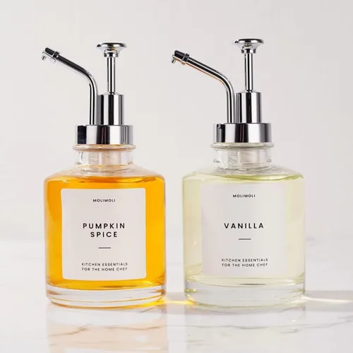 Vista 16 de Dispensador de jarabe de café MoliMoli - Botella de vidrio con bomba, 11.8 oz 350 ml, Juego de 2, Bomba negra mejorada