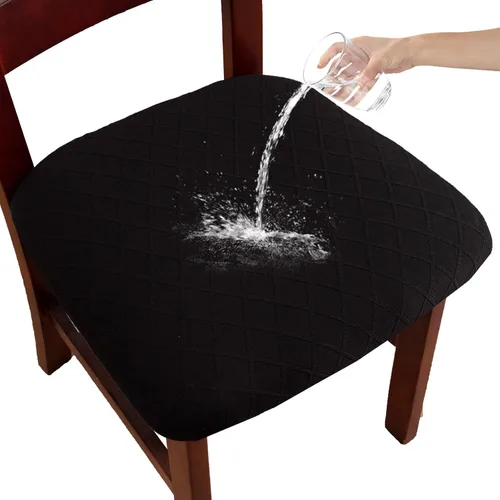 Vista 23 de Juego de 2 fundas impermeables para sillas de comedor, fundas elásticas extraíbles y lavables para sillas de comedor para el hogar, restaurante
