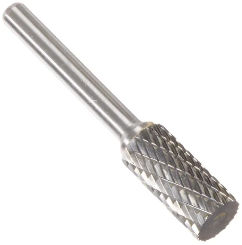 Vista 50 de Drill America SA-1 Rebaba de carburo/lima giratoria cilíndrica de doble corte para amoladora de troquel de 1/4" de diámetro x 5/8" de longitud