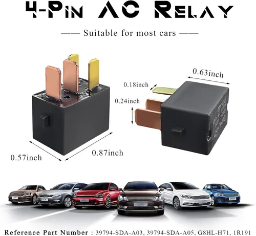 Vista 2 de Yourkar 4 relés de CA para automóvil, G8HL-H71-12VDC, 4 pines de CA y relés de arranque, relés de arranque de múltiples relés de potencia para luces