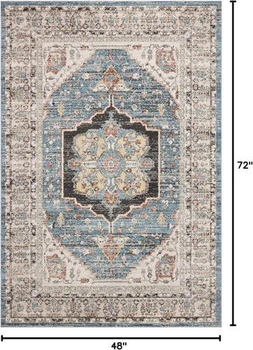Vista 123 de Loloi Colección Odette ODT-06 - Alfombra de pasillo, 2 pies 7 pulgadas x 10 pies 0 pulgadas, cielo/multi