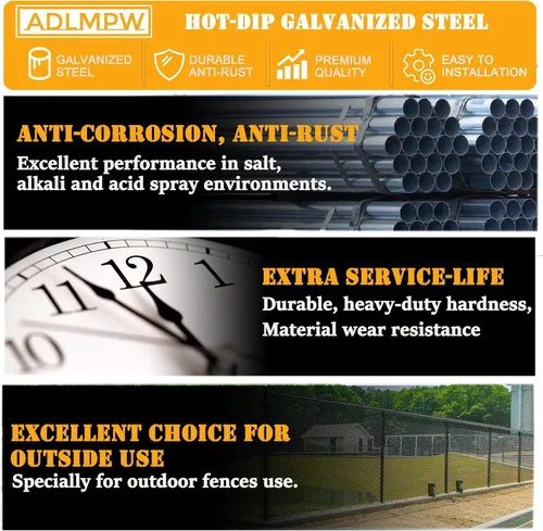 Vista 4 de Paquete de 4 tapas de poste de valla de eslabones de cadena de 2-3/8 pulgadas, tapas de poste de terminal de acero galvanizado para postes de 2-3/8