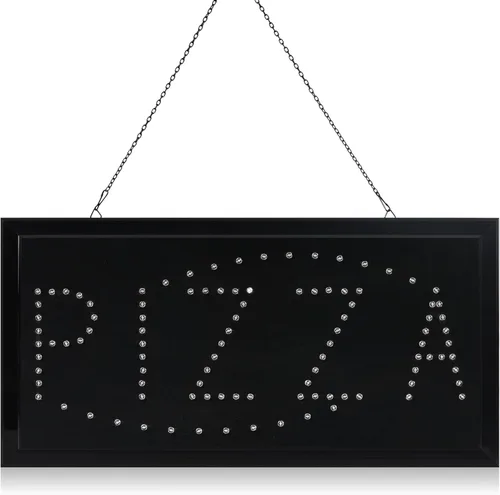 Vista 2 de E Onsale, cartel de luz LED "Open" con animación de prendido/apagado y dos interruptores de energía encendida/apagada para negocios