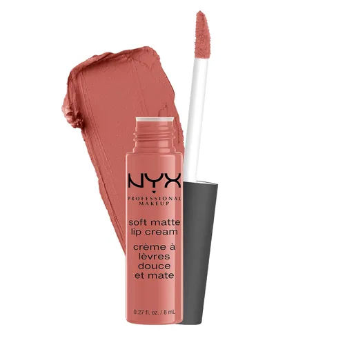 Vista 24 de NYX PROFESSIONAL MAKEUP Crema labial suave mate, lápiz labial líquido ligero - Budapest (Mauva profunda con matiz rojo)