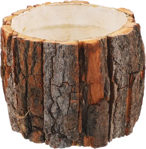 Cabilock Maceta de madera, maceta rústica pequeña con orificio de drenaje, multiusos para suculentas de interior, 4.7 x 4.7 x 3.9 in
