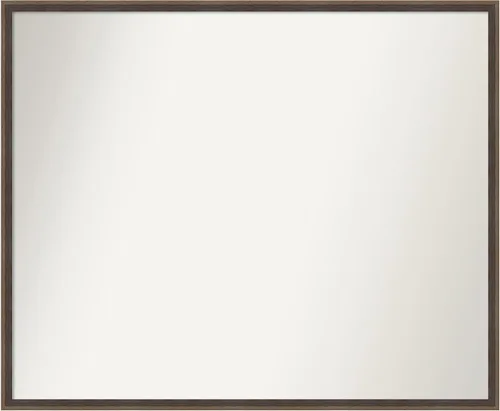 Vista 57 de Amanti Art Brown Bathroom Mirror for Over Sink, 23x41 Custom Made Hardwood Wedge Mocha Rectangle Vanity Mirror, Large Modern Wood Frame, Hangs